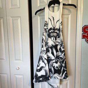 LuLu’s backless dress white, black, grey
